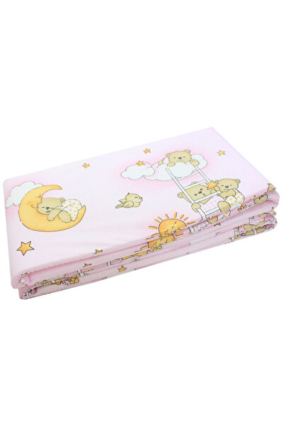 PRICHINDEL Set de 2 protecții pentru pătuț, bumbac, ursuleț somnoros, roz, 12...