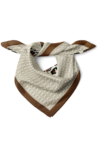 Leopard & Geometry Pattern Scarf Bandana 50x50 Cm
