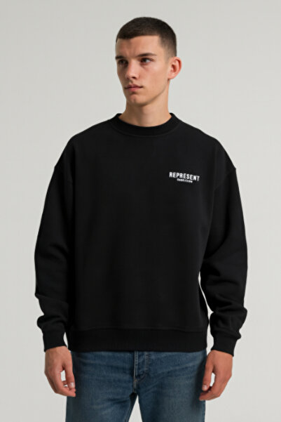 BEREKET BABY Represent Owners Club Oversized Unisex Black Sweatshirt – Premium Thick Fabric
