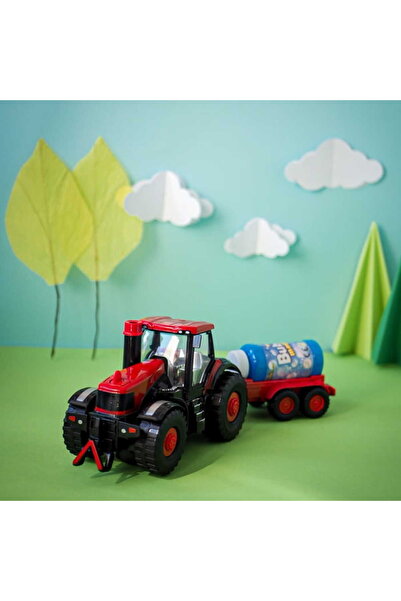 Doris Farm tractor with trailer and bubble maker, sounds and lights Bubble Red