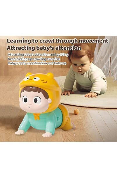 Generic Baby Crawling Toy Electric Infant Tummy Time Toy with Music Early Educational Toy Green