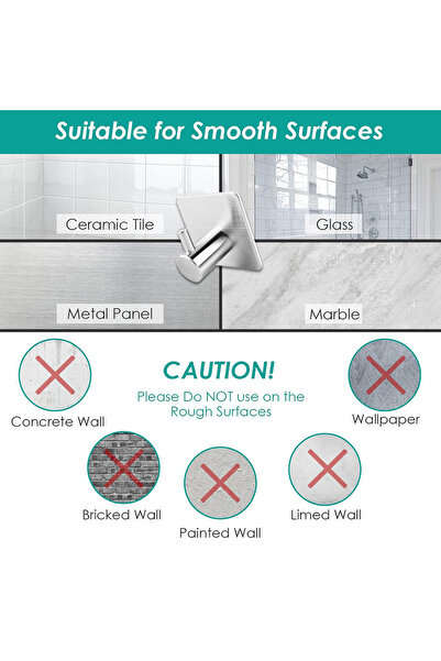 OEM Stainless Steel Self-Adhesive Bathroom Hook Set, 4 Pieces, 4.5cm, Silver