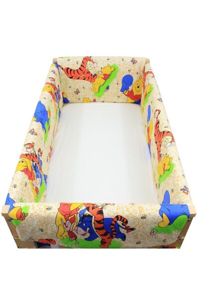 PRICHINDEL Set de protecție pentru pătuț, Maxi, Winnie și Aiurel, crem, 120 x...
