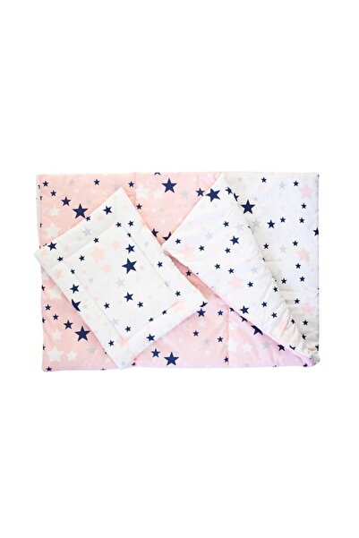 PRICHINDEL Lenjerie de pat pentru pătuț, 2 bucăți, steluțe roz, 120 x 60 cm