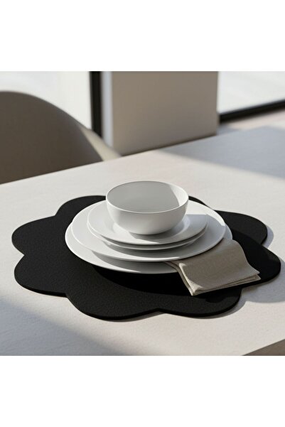 Grand Fine Art 2 Pieces Felt American Doily - Easy to Wipe Clean - 33X33 cm - Octagonal Floral Pattern