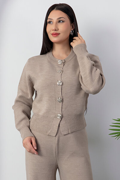 PULLIMM Buttoned Cardigan Pants Knitwear Set L3004