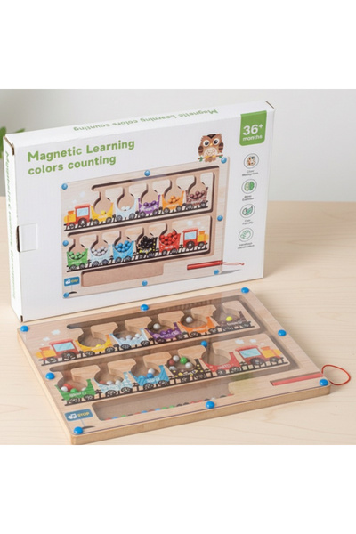 Doris Joc educativ Labirint din lemn pentru invatarea numerelor si culorilor,dezvolta dexteritatea,stilou