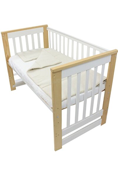 PRICHINDEL Set 2 piese, pilotă și pernă mică, muselină, bumbac, crem, 120x60 cm