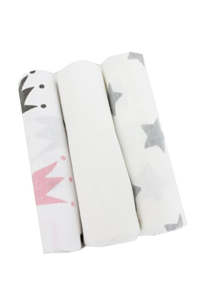 PRICHINDEL Set de 3 scutece din bumbac, steluțe și coroane gri, multicolore, ...