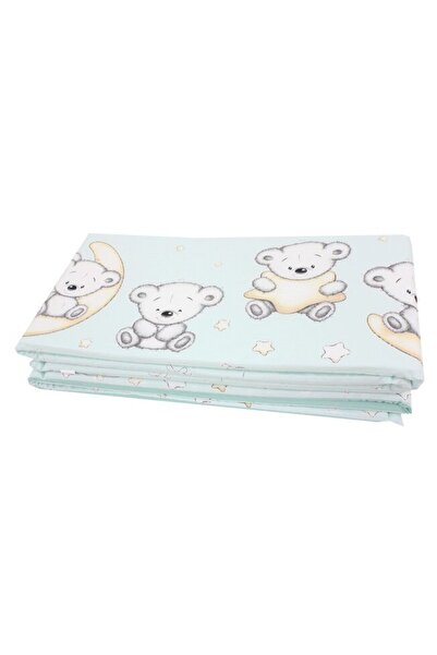 PRICHINDEL Set of 2 crib bumpers, Prichindel, Bear turquoise stripe, 120x60 cm