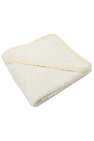 PRICHINDEL Prosop cu glugă , bumbac, Sisi, cu dantelă, crem, 80 x 100 cm