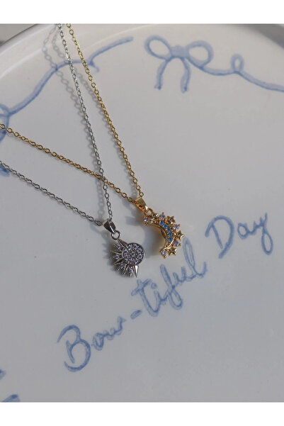 Reorah Collection Moon and Sun Magnetic Couple Necklace