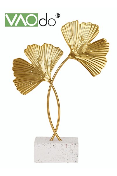 VAODO زينة أوراق الجنكة الخفيفة، زينة سطح المكتب الإبداعية الفاخرة، مصنوعة يد...