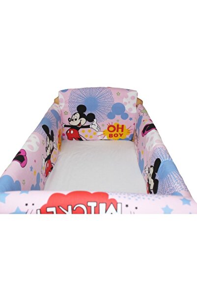 PRICHINDEL Set protecție pătuț Maxi, Minnie și Mickey, roz, 120x60 cm