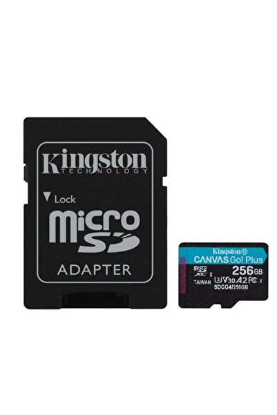 Kingston Κάρτα MicroSD 256GB Canvas Go Plus, με προσαρμογέα SD, Κλάση 10, UHS-I U3, V30, A2, Μαύρο