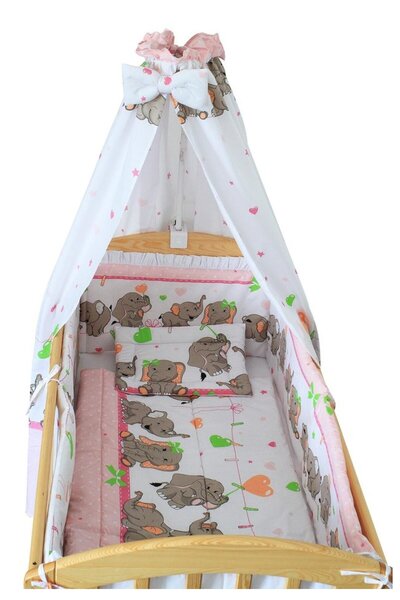 PRICHINDEL Copertină pentru pătuț, Elefant Roz, 200 x 150 cm