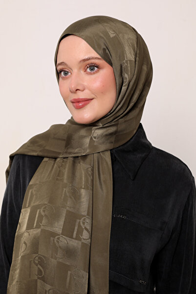 LuvenSara Σάλι από μεταξωτό ζακάρ με σχέδιο LS