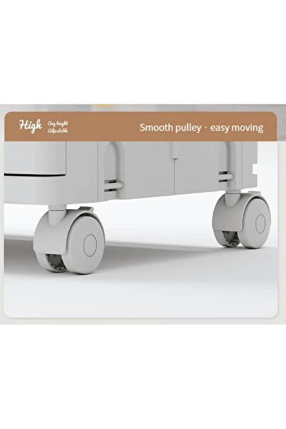 NKX 3 Layers Clear Folding Storage Boxes with Wheels