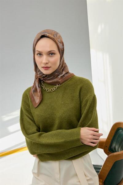 Silk Home وشاح فيسكوز فيلورا بنمط مينك بني حليبي، ناعم الملمس، مقاس 90×90