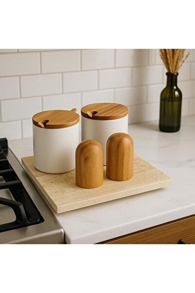 Modestmar Natural Travertine Stand - Kitchen Decor Stand