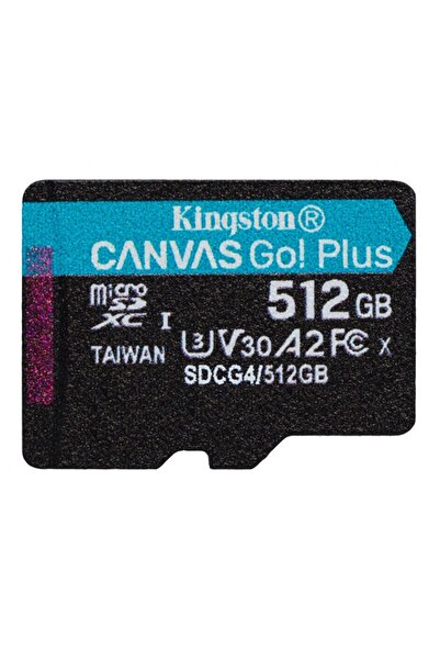Kingston Κάρτα MicroSD 512GB Canvas Go Plus, με προσαρμογέα SD, Κλάση 10, UHS-I U3, V30, A2, Μαύρο