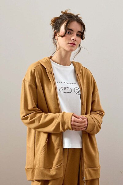 Ceylan Otantik Caramel 3 Thread Basic Cardigan