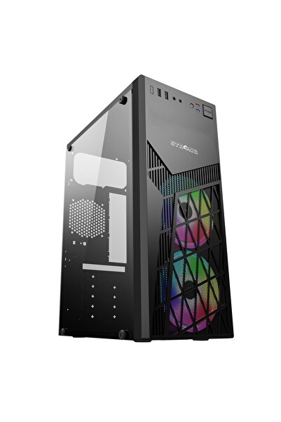 Strong Glave 2x 120mm Rainbow Fanlı 450W PSU ATX Mesh Gaming Bilgisayar Kasası