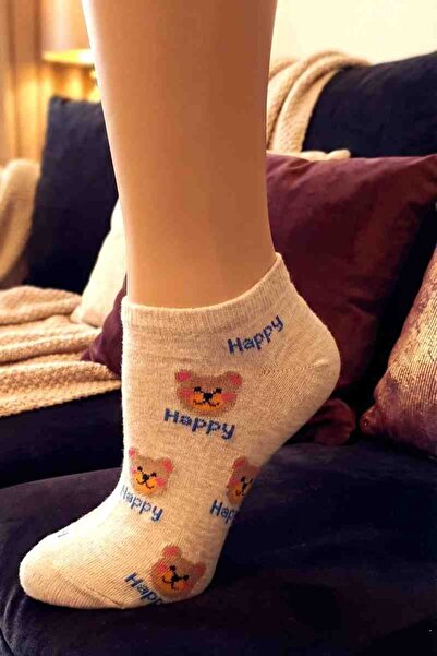 RICHMOST Teddy Bear Patterned Women's Ankle Socks 5-Piece (36-40)