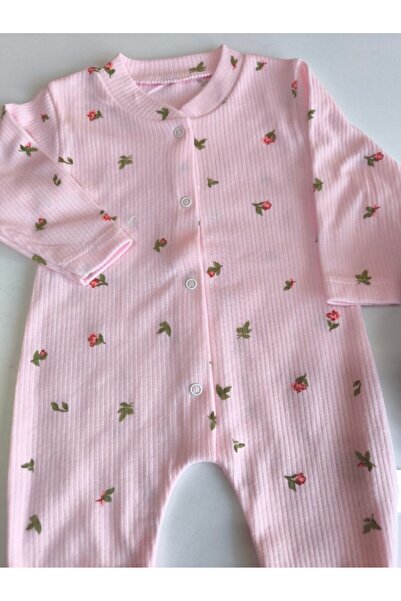 Şimo Butik Baby Romper 0-9 Months Comfortable Breathable Snap Fasteners 100% Pure Cotton Soft Anti-Allergic Floral