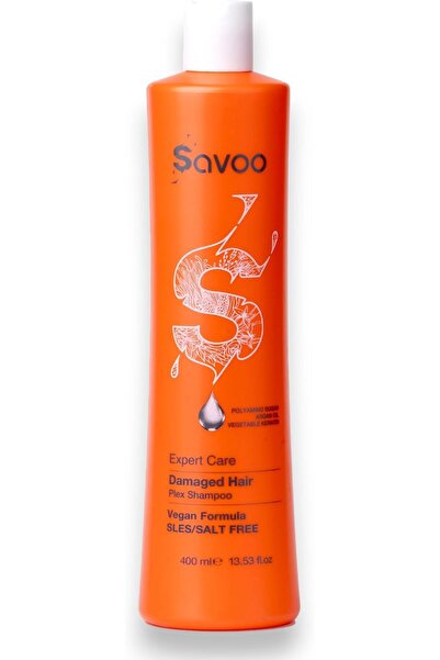 SAVOO Vegan Shampoo for Damaged Hair, 400ml – Repair with Vegetable Keratin &...