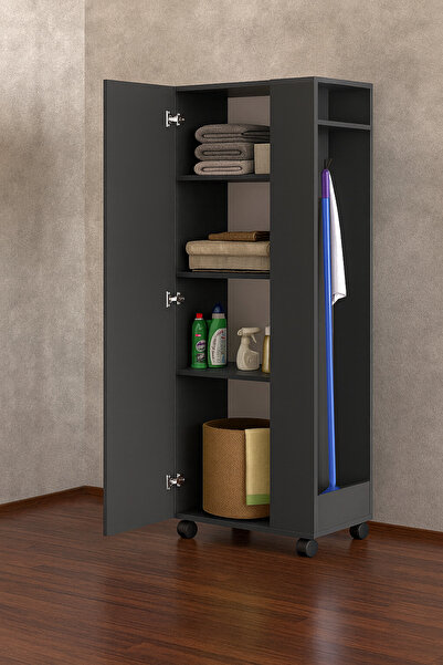 Tdesigno Tarçın Paspas,Süpürge-Temizlik Malzeme Dolabı- Çok Amaçlı Dolap Pasp...