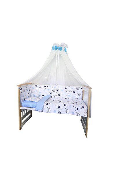 PRICHINDEL Copertină universală din voal cu funde din minky albastru, 560 x 1...