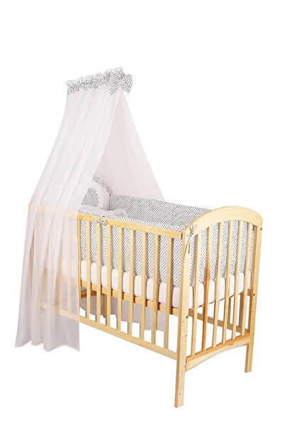 PRICHINDEL Copertină pentru pătuț, albă cu buline bleumarin, 300 x 160 cm