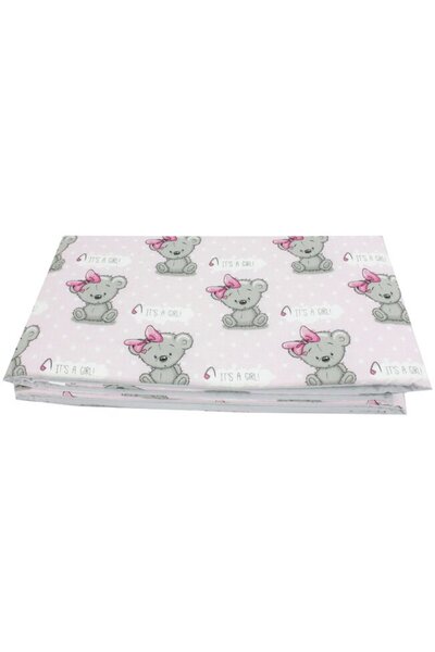 PRICHINDEL Set de 2 bare de protecție pentru pătuț, Fetiță, gri invers, 120x6...