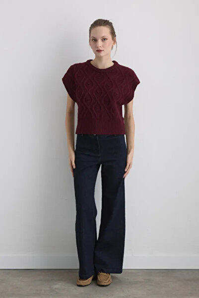 Gusto Crew Neck Knit Sweater - Plum