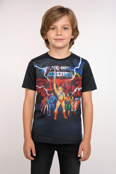 Vaxy Style Boy's Crew Neck Relax Fit Cotton He-Man Printed Short Sleeve T-Shirt