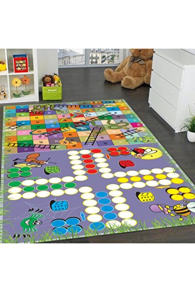 Sanlux Children's Room Carpet, Design 2 Interactive Games, Don't Be Angry Brother/ Up the Stairs + Gift 16 Pawns +