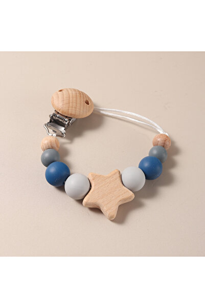 choice2 سلسلة مصاصة زرقاء داكنة على شكل نجمة، مشبك مصاصة من الخرز، حامل مصاصة...