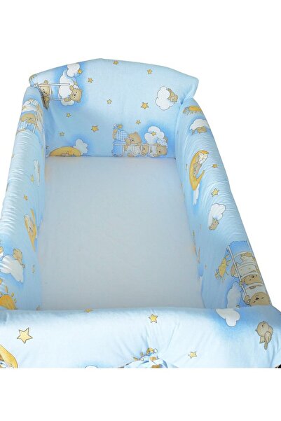 PRICHINDEL Set de bare de protecție pentru pătuț Maxi, Sleepy Teddy, albastru