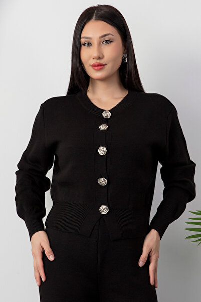 PULLIMM Buttoned Cardigan Pants Knitwear Set L3004