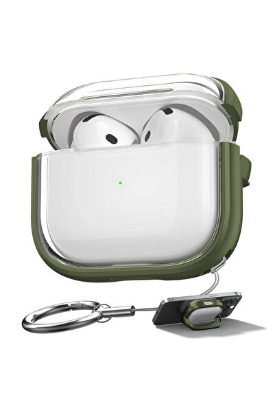 CaseOnn سماعات أبل إيربودز 4. غطاء حماية نيسيل / إيه إن سي بحافة ملونة وقفل أخضر