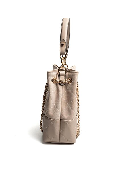 Silver Polo Silver & Polo Sp1262 Women's Shoulder Bag Suede Beige-Sand