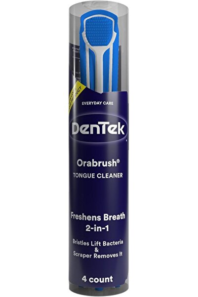 Orabrush مكشطة اللسان، منظف اللسان يساعد على مكافحة رائحة الفم الكريهة، 4 مكش...