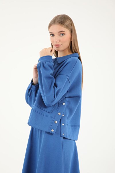 My City 5383 - Stylish Comfortable 3 Thread Sh Fleece-Lined Short Jacket Skirt Women's Set