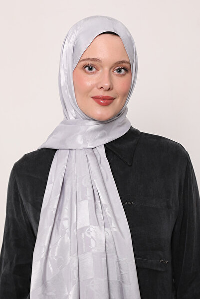 LuvenSara Σάλι από μεταξωτό ζακάρ με σχέδιο LS