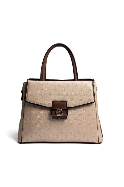 Silver Polo Silver & Polo Sp1264 Women's Handbag with Logo Nut-Brown