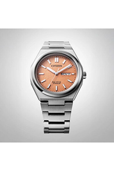 Citizen Zenshin Eco-Drive Super Titanium AW0130-85Z Salmon Dial Super Titanium Men's Watch