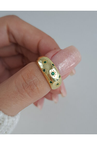 Norevia اشتري 3 واحصل على 2 مجانًا خاتم عتيق من الحجر الأخضر