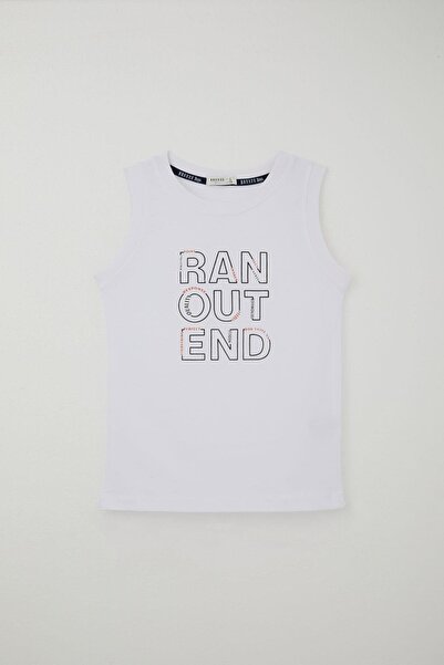 Breeze Boy's Shorts Set, Zero Sleeve, Lettering Printed Laces, Accessories, Ages 8-14, White