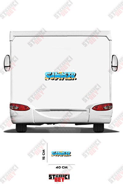 STİCKERCI BEY Summer Written Caravan Sticker Coating